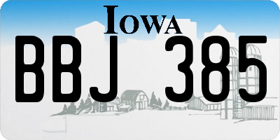 IA license plate BBJ385