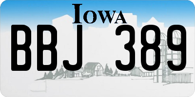 IA license plate BBJ389