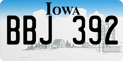 IA license plate BBJ392