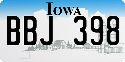 IA license plate BBJ398