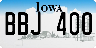 IA license plate BBJ400