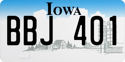 IA license plate BBJ401
