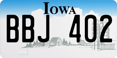 IA license plate BBJ402