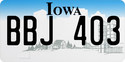 IA license plate BBJ403