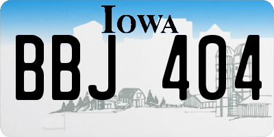 IA license plate BBJ404