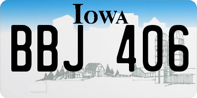 IA license plate BBJ406