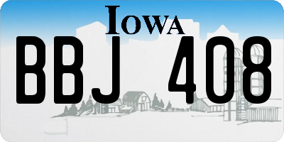 IA license plate BBJ408