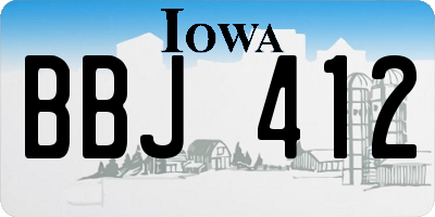 IA license plate BBJ412