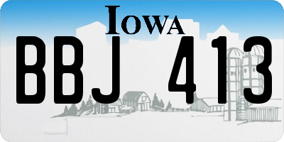 IA license plate BBJ413