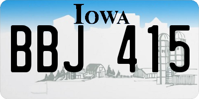 IA license plate BBJ415
