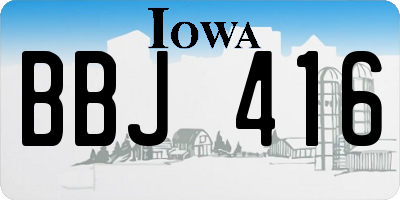 IA license plate BBJ416