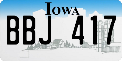 IA license plate BBJ417