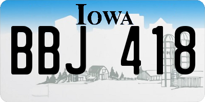 IA license plate BBJ418