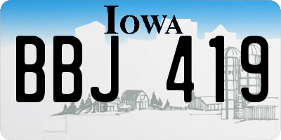 IA license plate BBJ419