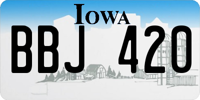 IA license plate BBJ420