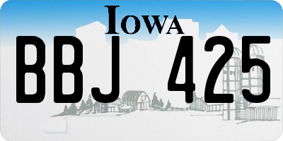 IA license plate BBJ425