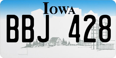 IA license plate BBJ428