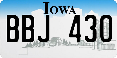 IA license plate BBJ430