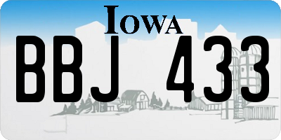 IA license plate BBJ433