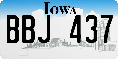 IA license plate BBJ437