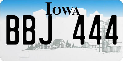 IA license plate BBJ444