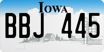 IA license plate BBJ445