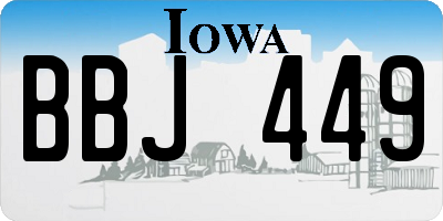 IA license plate BBJ449