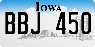 IA license plate BBJ450