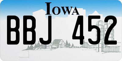 IA license plate BBJ452