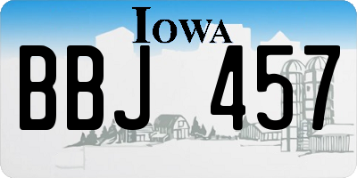 IA license plate BBJ457