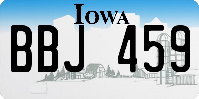 IA license plate BBJ459