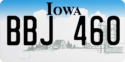 IA license plate BBJ460