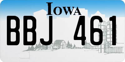 IA license plate BBJ461