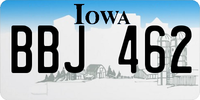 IA license plate BBJ462