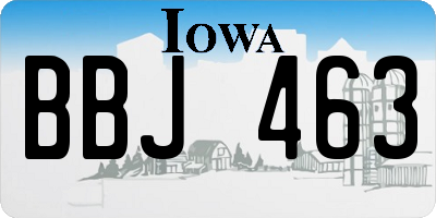IA license plate BBJ463