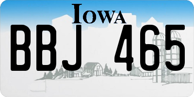 IA license plate BBJ465