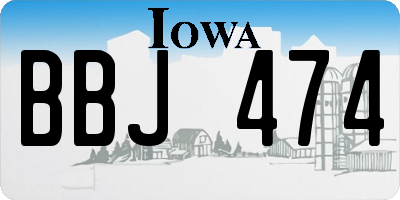 IA license plate BBJ474