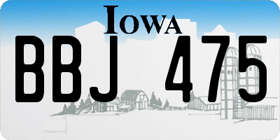 IA license plate BBJ475