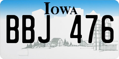 IA license plate BBJ476