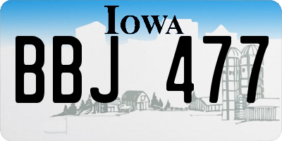 IA license plate BBJ477