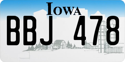 IA license plate BBJ478