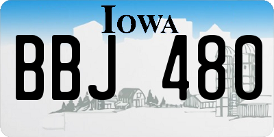 IA license plate BBJ480