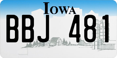 IA license plate BBJ481