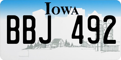 IA license plate BBJ492