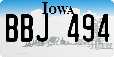IA license plate BBJ494