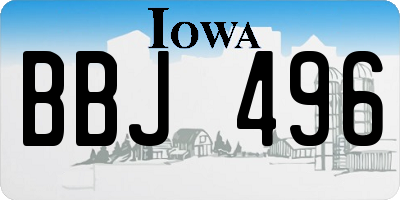 IA license plate BBJ496