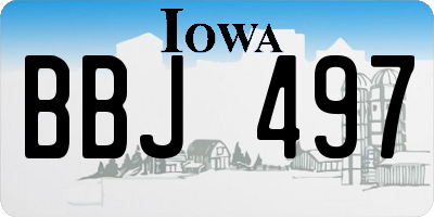IA license plate BBJ497