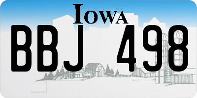 IA license plate BBJ498