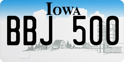 IA license plate BBJ500