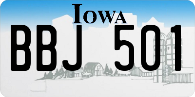 IA license plate BBJ501